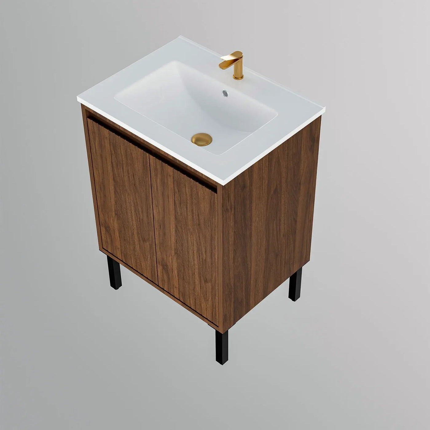 Bathroom Vanity With Ceramic Sink, Floor-Standing Design, Soft-Closing Drawers by Unique Piece Furniture