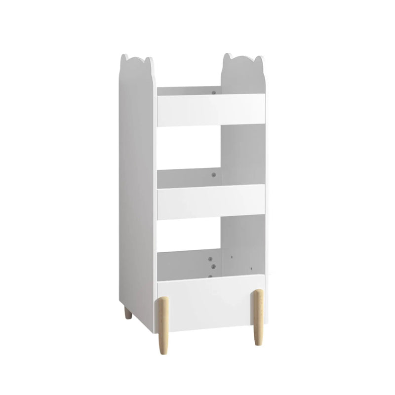 Bear Shaped Bookshelf With Chalkboard Side, 3 Tier Storage Organizer For Playroom - White by Unique Piece Furniture