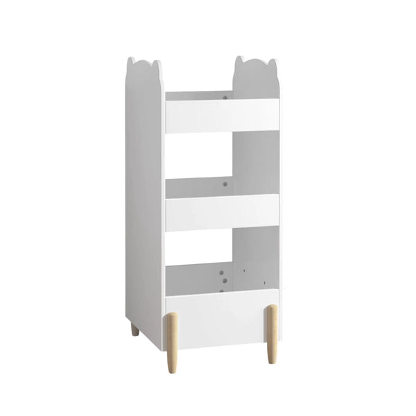 Bear Shaped Bookshelf With Chalkboard Side, 3-Tier Storage Organizer For Playroom - White