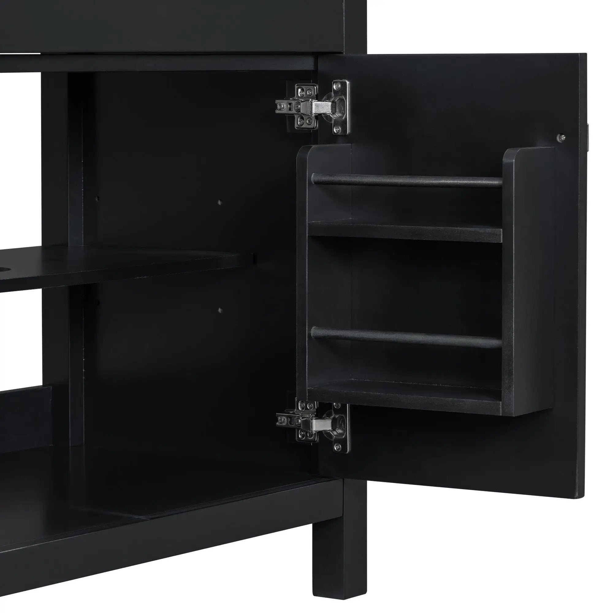 Bathroom Vanity With Ceramic Sink, Modern Single Bathroom Cabinet With 2 Doors And A Shelf, Soft Close Doors by HouseOfZazla