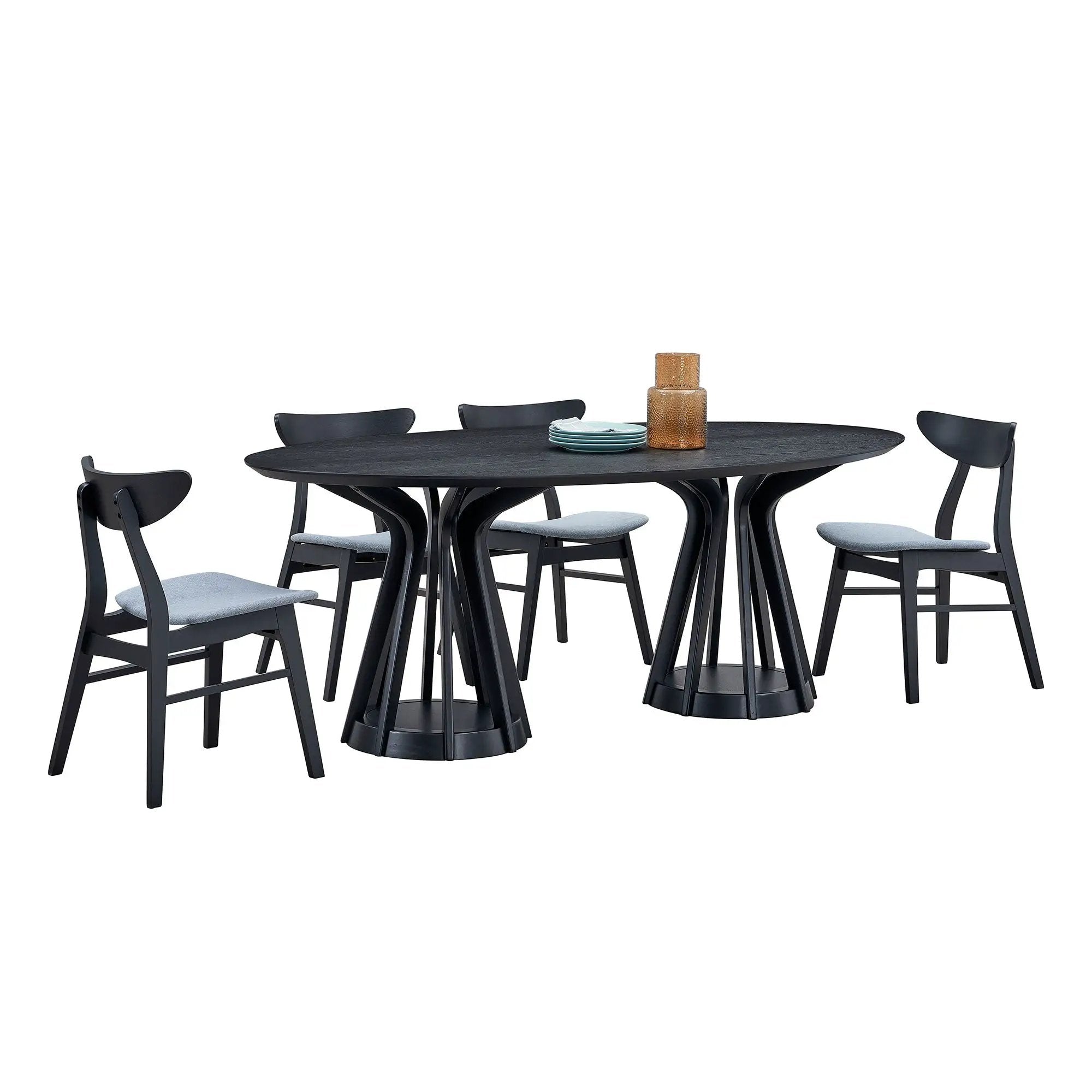 Modern Dining Table Set of 7: 1 Table + 6 Chairs by HouseOfZazla