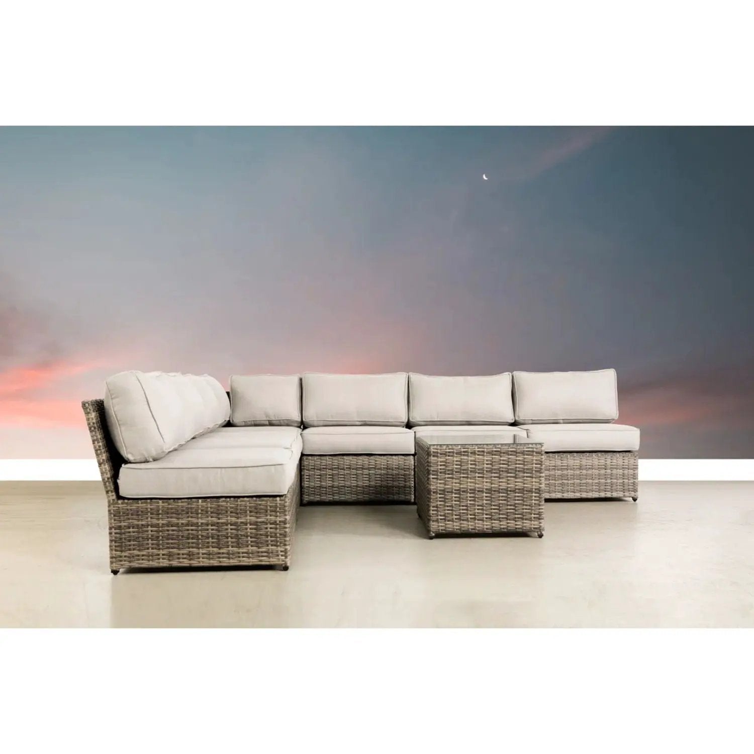 Comfortable Modern Patio Rattan Sectional Set With Cushions by HouseOfZazla