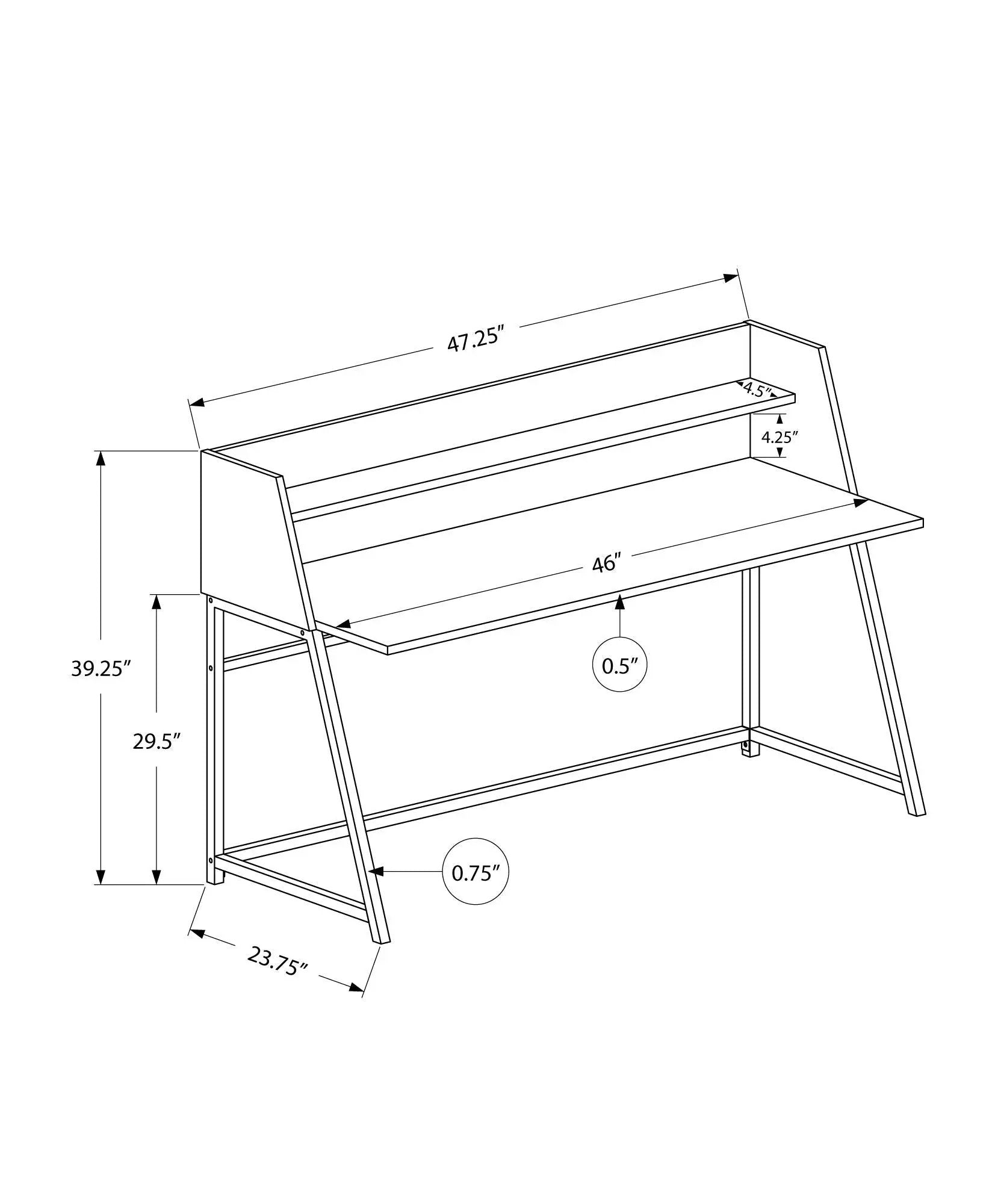 Computer Desk For Home Office Laptop, Storage Shelves, Contemporary & Modern by Unique Piece Furniture