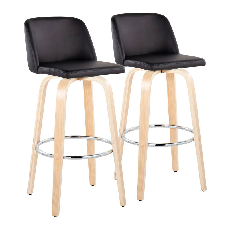 Toriano - Contemporary Fixed Height Barstool & Swivel With Round Footrest (Set of 2) by Unique Piece Furniture