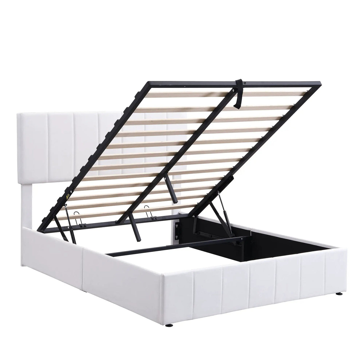 Elegant Upholstered Platform Bed With Hydraulic Storage System by Unique Piece Furniture