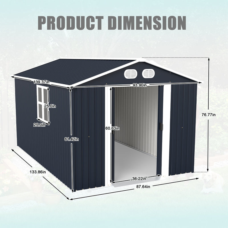 Campcraft 8x12 Ft Outdoor Metal Storage Shed by HouseOfZazla