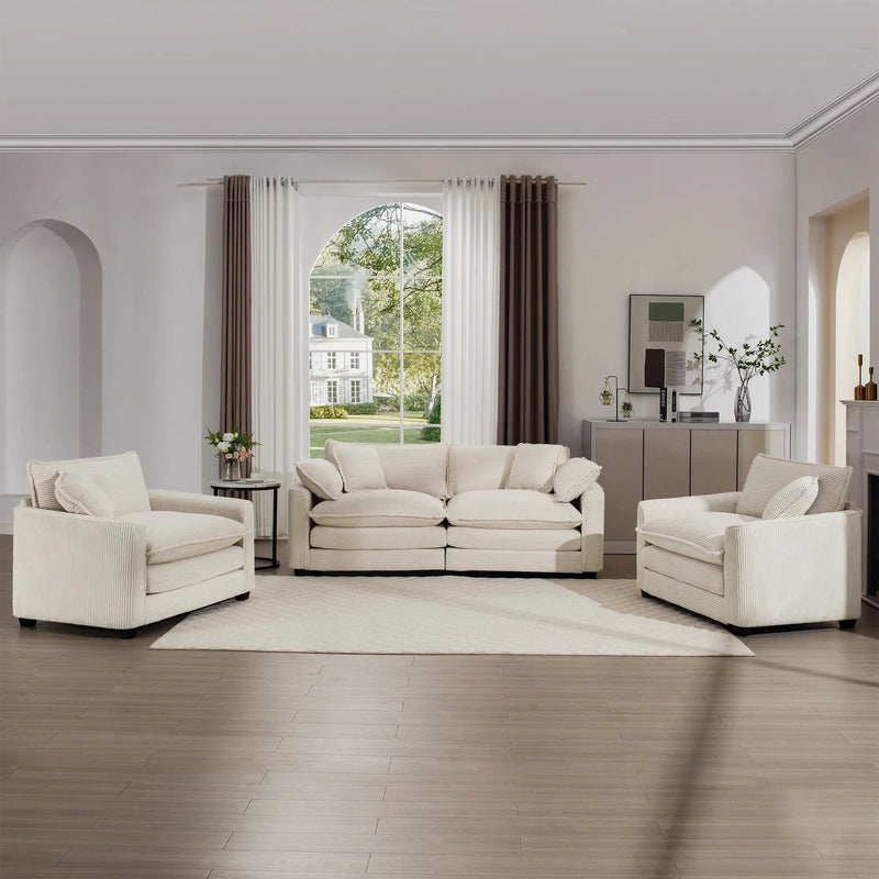 Elegant Oversized Sectional Sofa Set With Deep Seats And Flexible Layout by Unique Piece Furniture