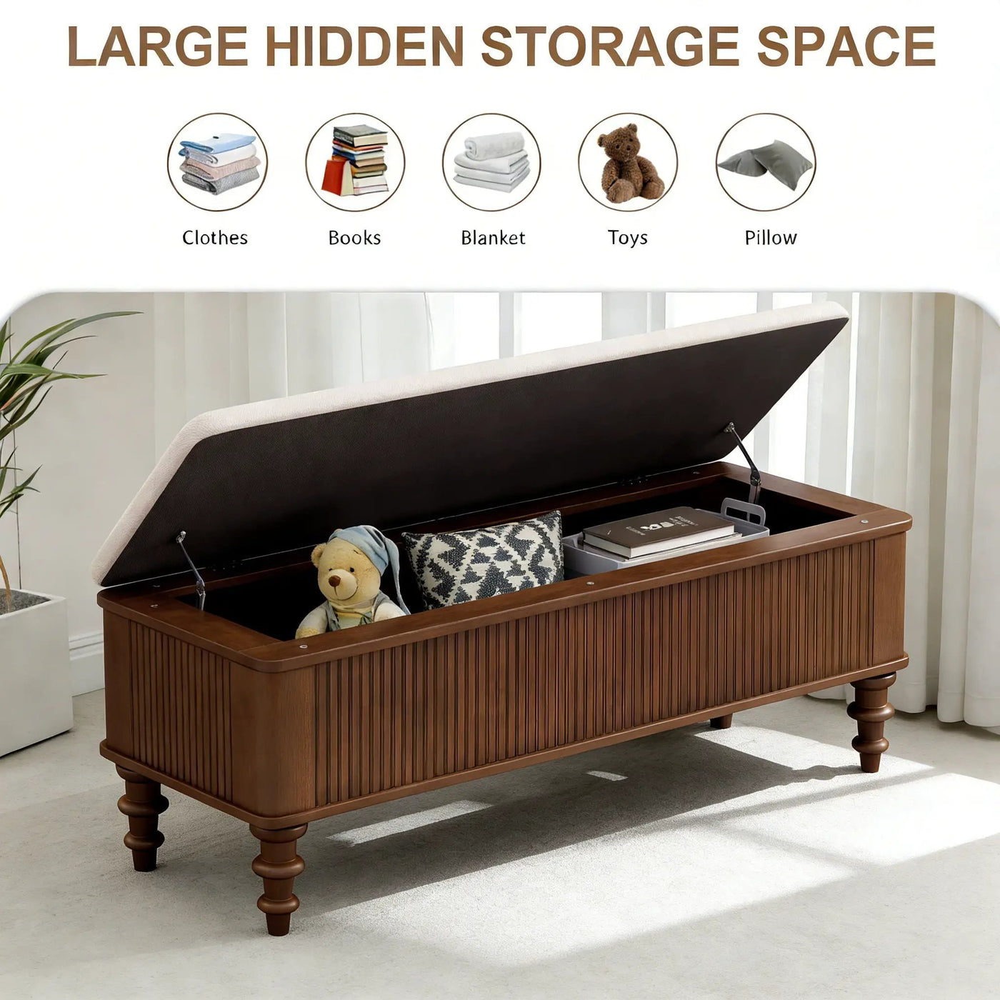 Multi Functional Storage Ottoman Bench by HouseOfZazla