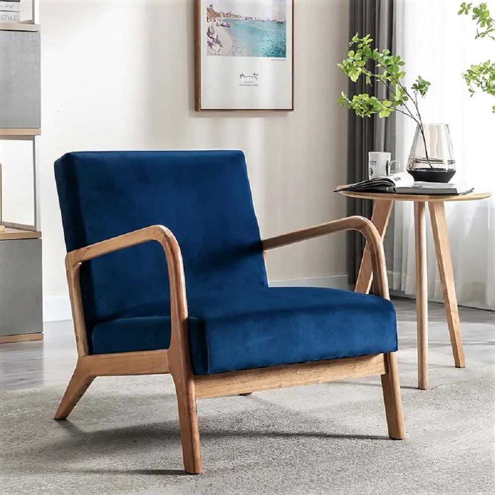 Classic Mid-Century Modern Accent Chairs, Open Framed Armchair With Cushioning by Unique Piece Furniture