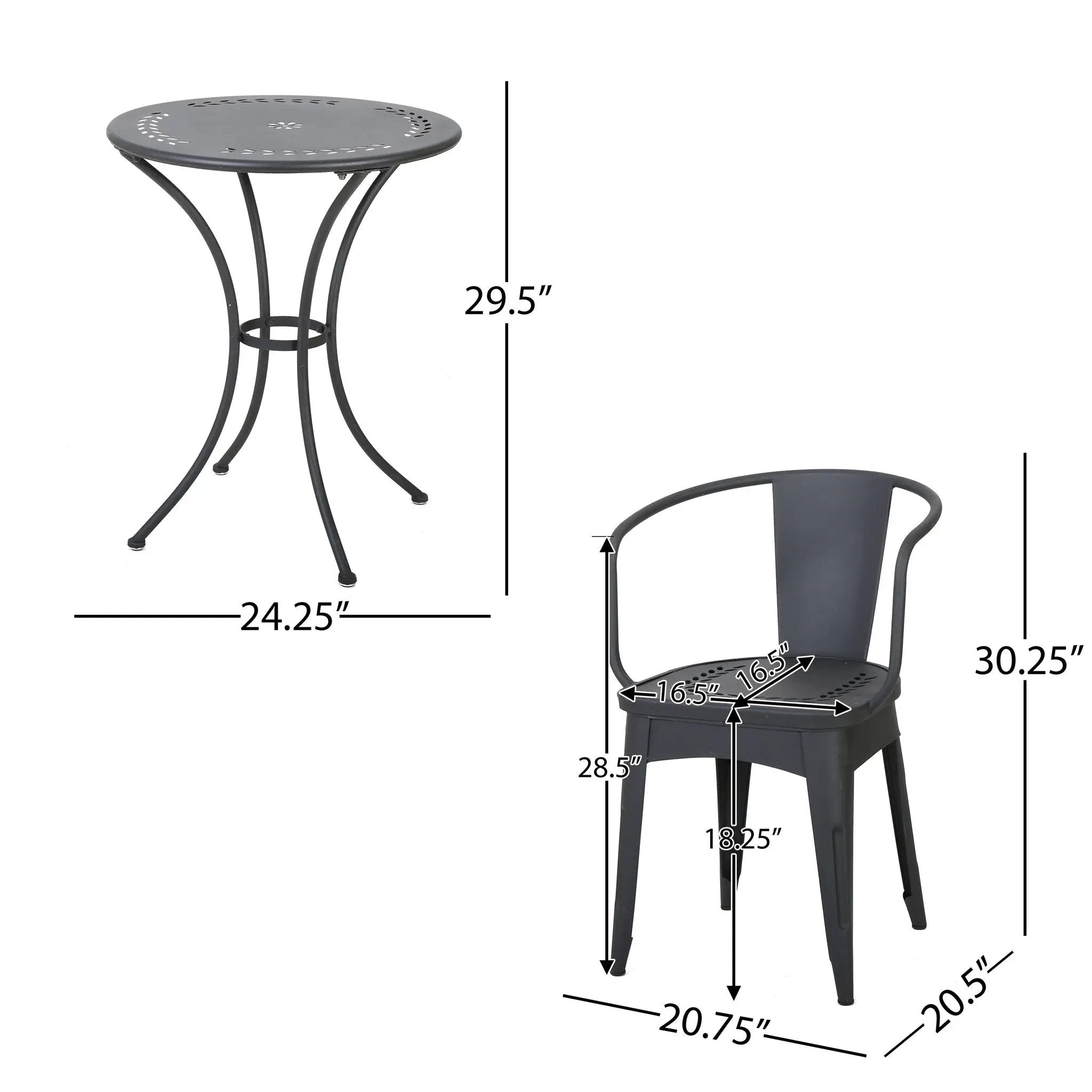 Ambrosia - 3 Piece Bistro Set With Leaf Motifs Top And Seat by HouseOfZazla