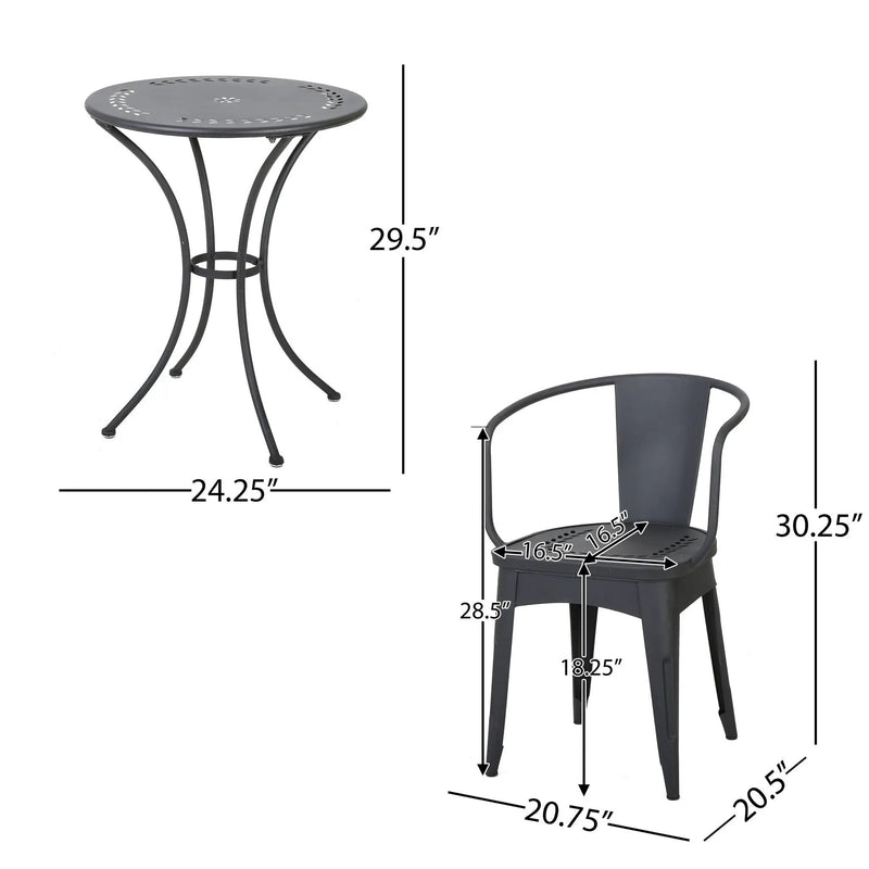 Ambrosia - 3 Piece Bistro Set With Leaf Motifs Top And Seat by HouseOfZazla