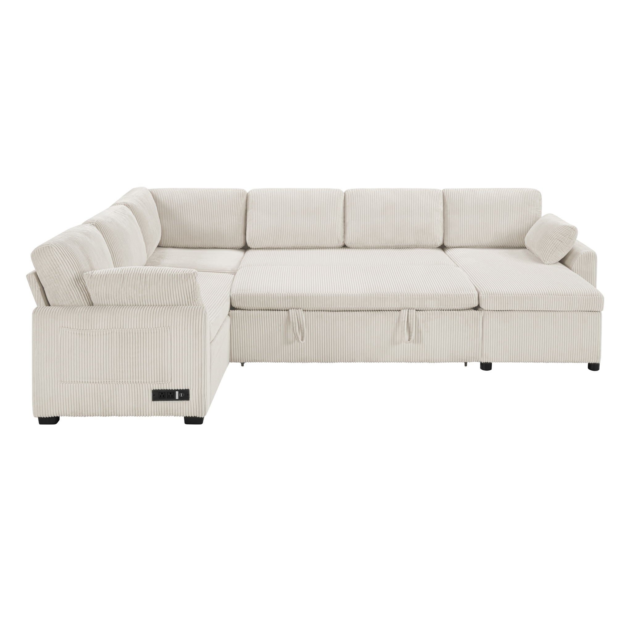 Convertible U-Shaped Sectional Sofa Bed With Reversible Chaise by HouseOfZazla