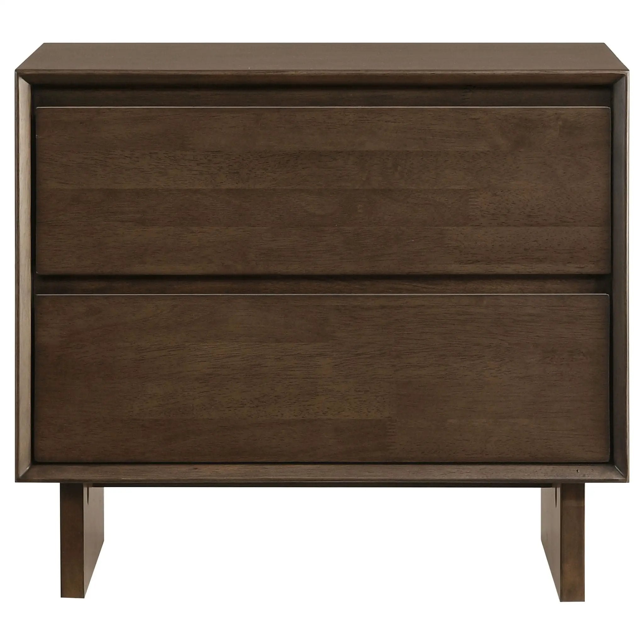 Hemlock - 2 Drawer Nightstand Bedside Table - Brown by HouseOfZazla