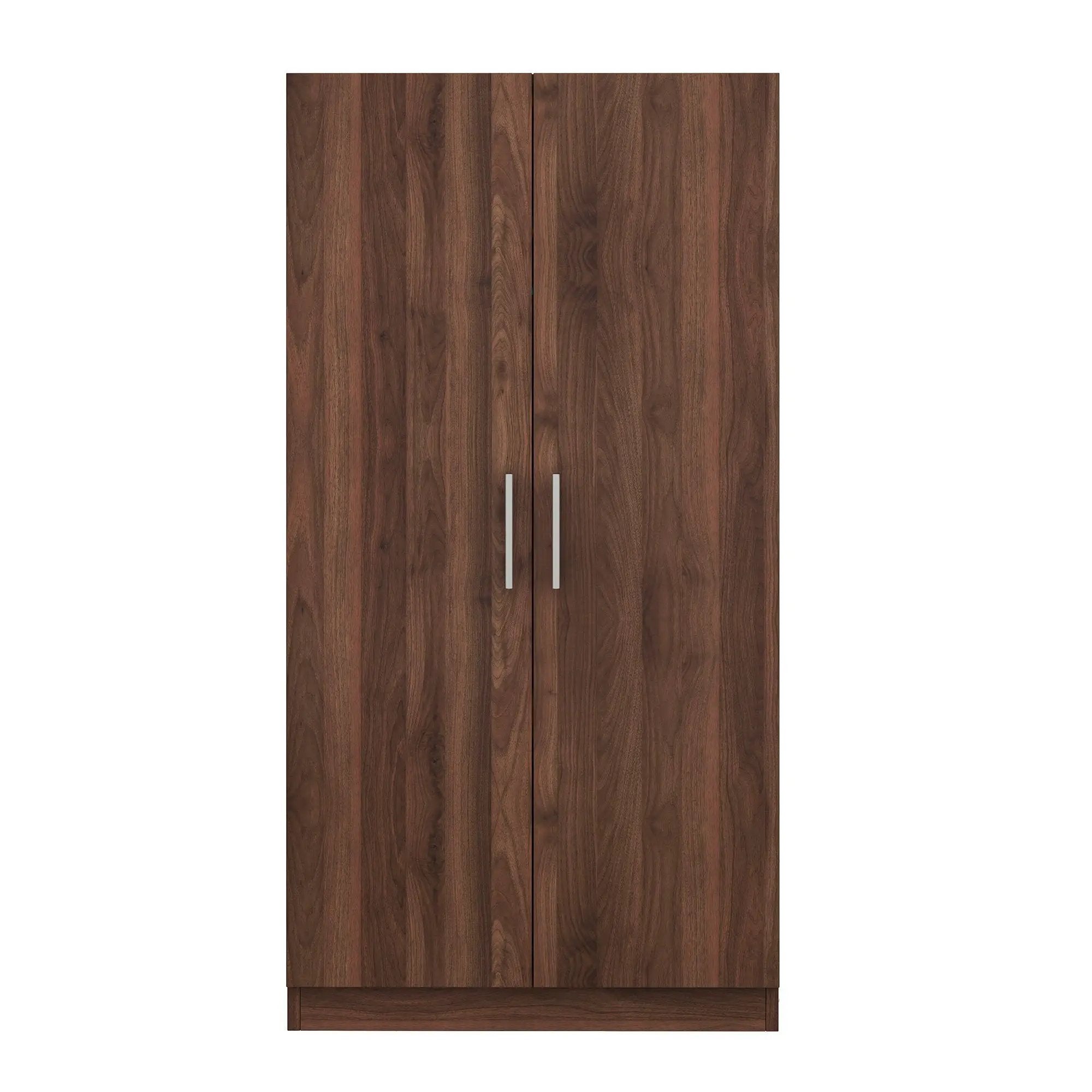 2 Door Wooden Wardrobe Armoire With 3 Storage Shelves - Brown by HouseOfZazla
