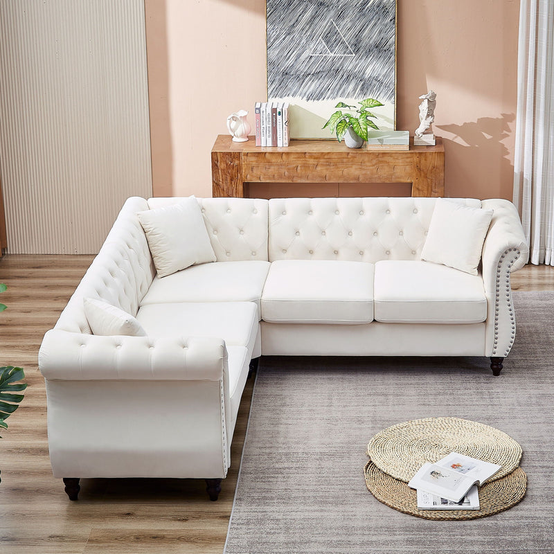 Streamline Modern L-Shaped Corner Sofa by HouseOfZazla