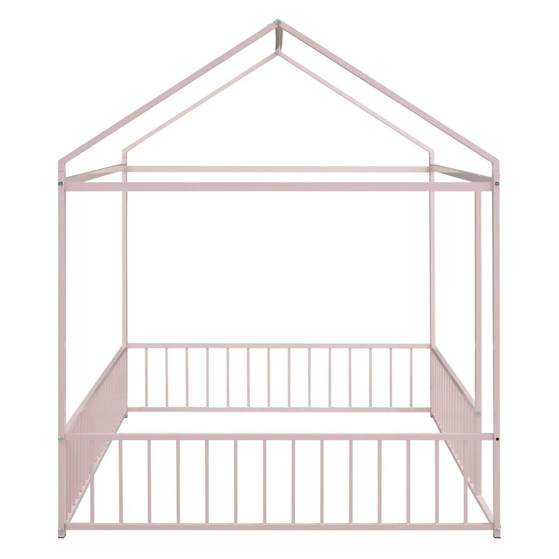 Metal Bed House Bed Frame With Fence by HouseOfZazla