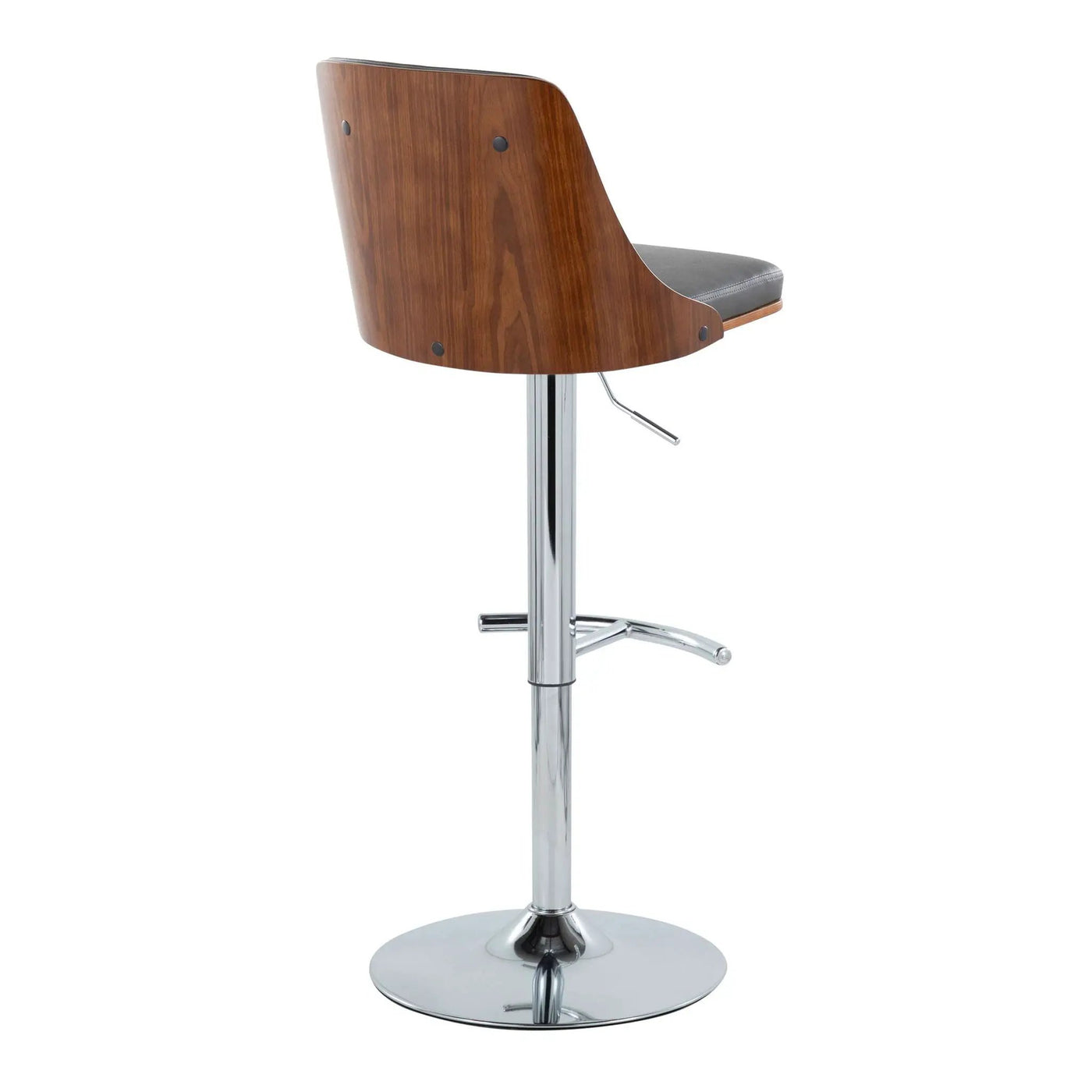 Gianna - Mid Century Modern Adjustable Barstool With Swivel With Rounded T Footrest (Set of 2) by HouseOfZazla