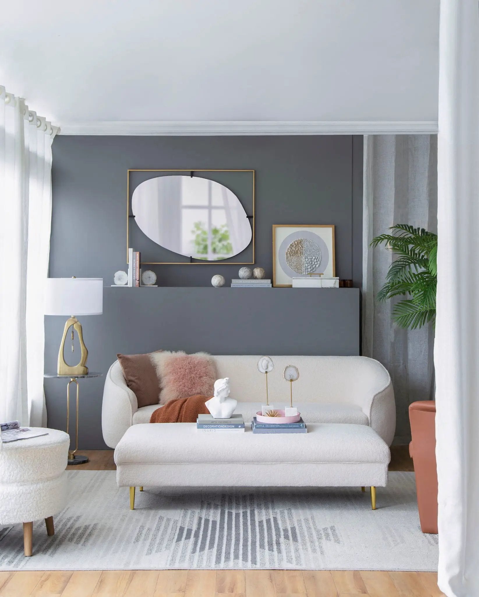Poppy Mirror With Metal Frame Contemporary Design For Bathroom, Entryway Wall Decor by Unique Piece Furniture