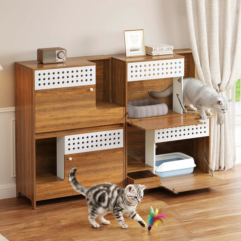 2-Piece Modern 2 IN 1 Cat Furniture Set by HouseOfZazla