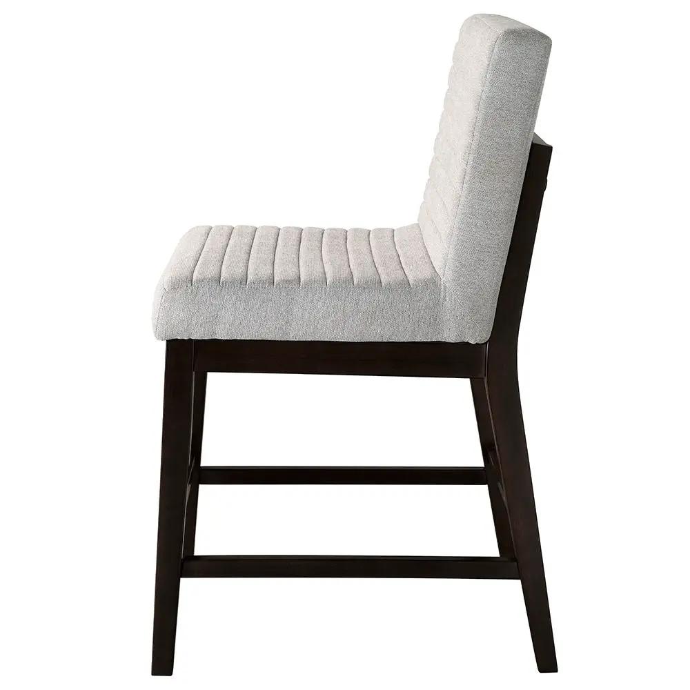 Edwyn - Counter Height Chair (Set of 2) - Gray Linen & Espresso by Unique Piece Furniture