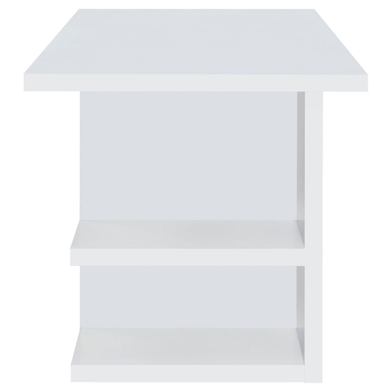 Hannah - 4 Shelf Writing Desk With Open Shelving - White by HouseOfZazla