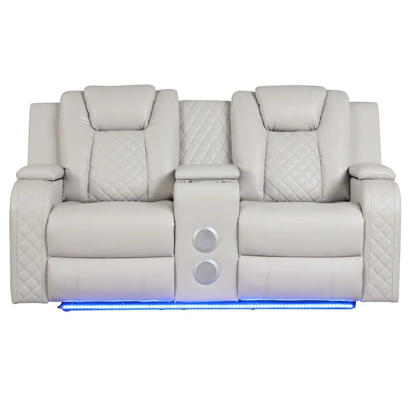 Benz - Power Reclining Loveseat With LED Lighting And Built In USB by HouseOfZazla
