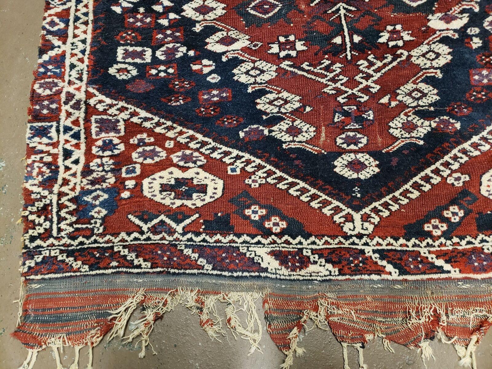 4' X 4' 4" Antique Handmade Turkish Oriental Bergema Wool Veg Dyes Tribal Collectible Rug by Jewel Rugs