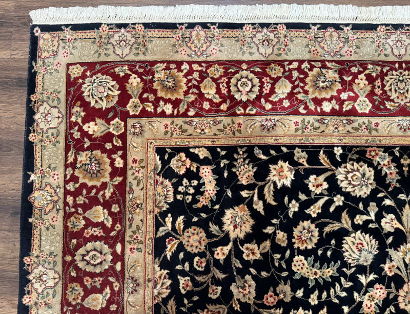 Sino Persian Rug 8x10, Black and Red, Floral Allover by Jewel Rugs