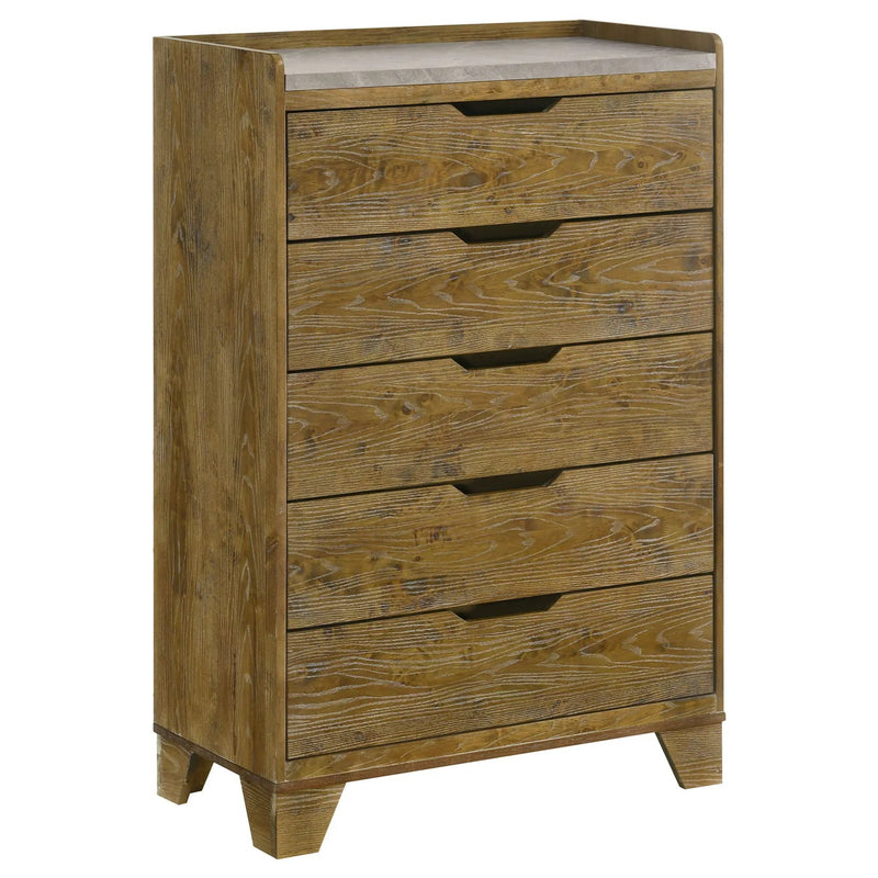 Henderson 5-drawer Bedroom Chest of Drawers Medium Oak by Unique Piece Furniture