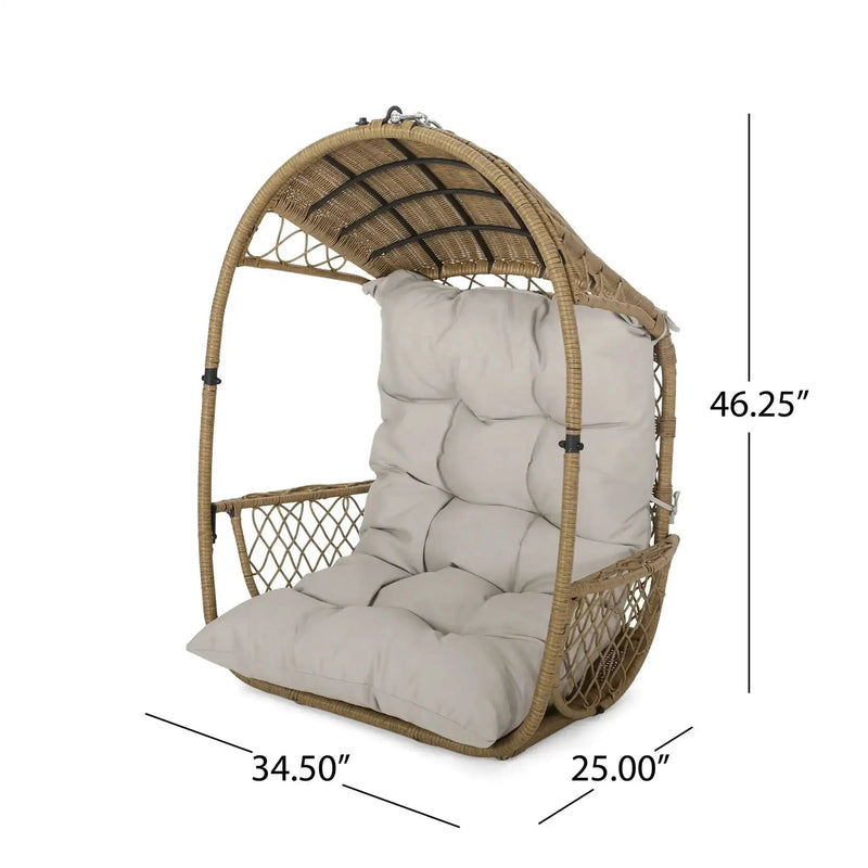 Malia Wicker Hanging Chair With Cushion by HouseOfZazla