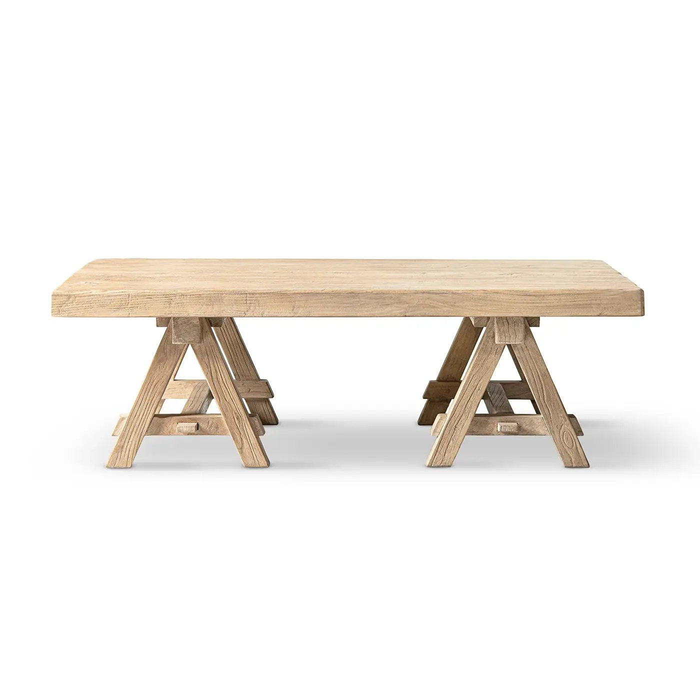 Hawthorne 48' Solid Reclaimed Elm Rectangular Trestle Coffee Table by HouseOfZazla