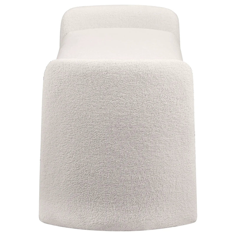 Peoria Velvet Upholstered Accent Bench Ivory by Unique Piece Furniture
