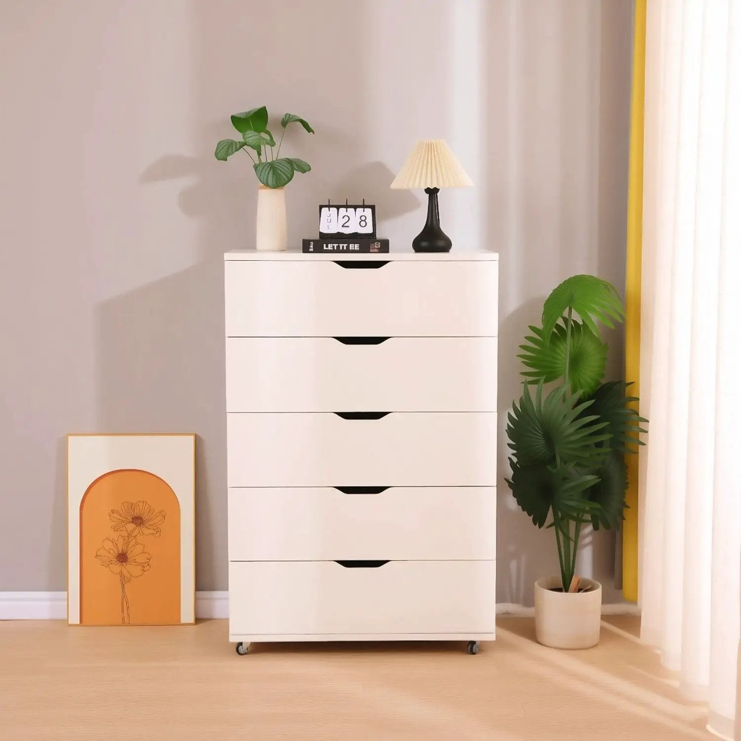 Modern 5 Drawer Dresser With Wheels by Unique Piece Furniture