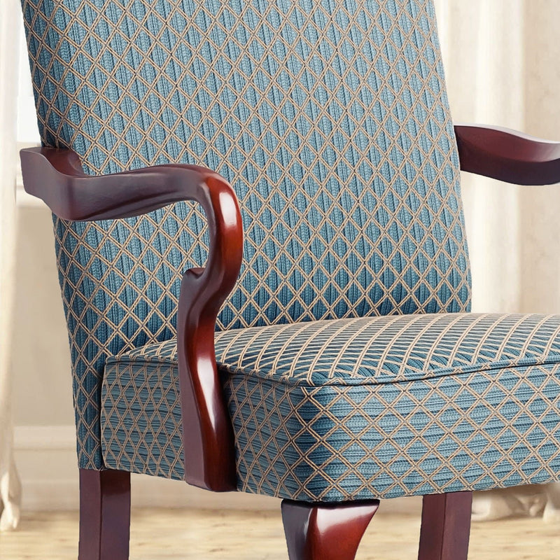 Delaney - Elegant Gooseneck Arm Chair With High Back by HouseOfZazla
