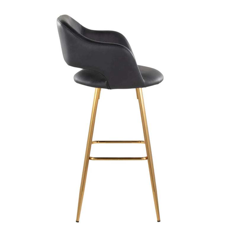 Margarite - Contemporary Fixed Height Barstool With Footrest (Set of 2) With Square by Unique Piece Furniture