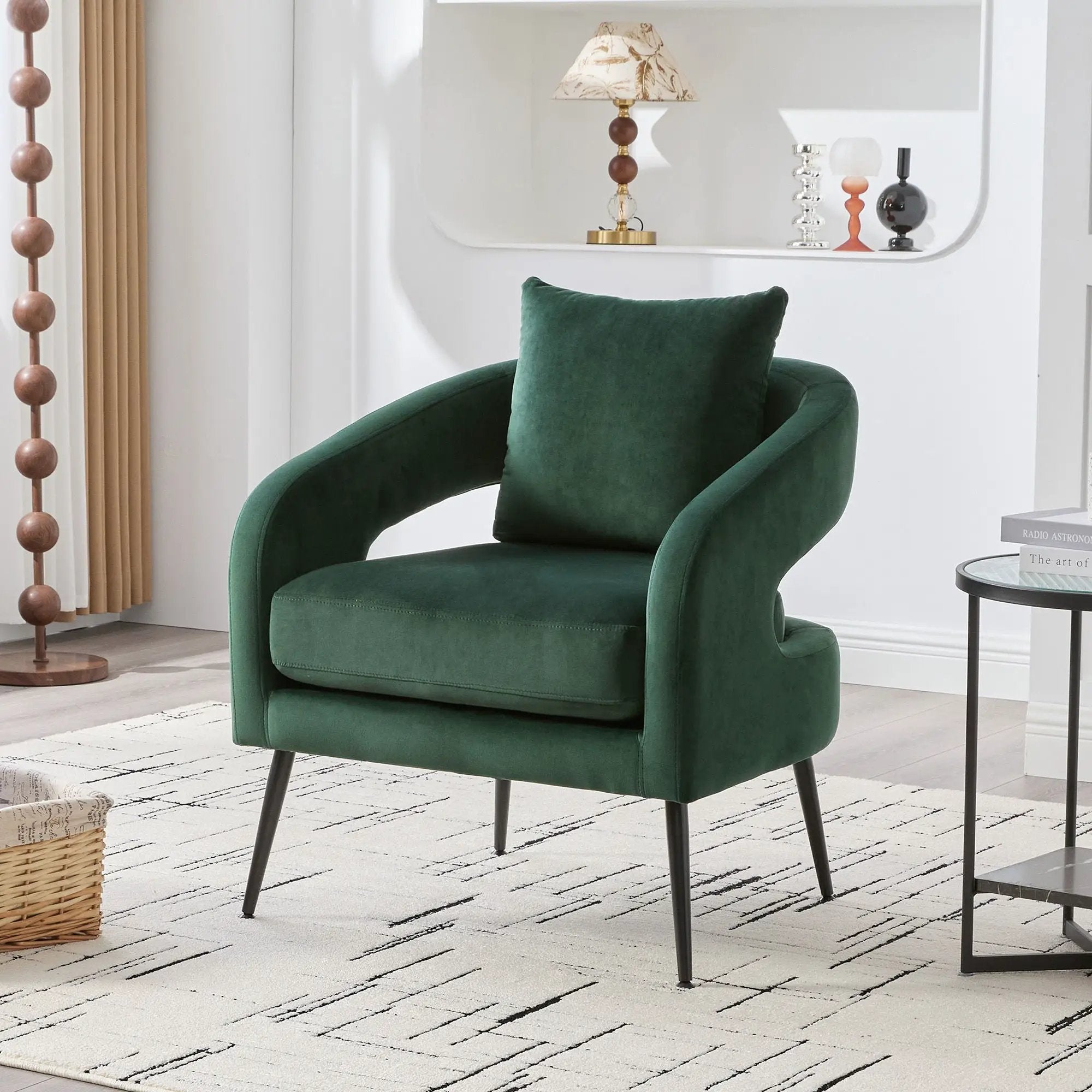 Open Back Accent Chair, Round Sofa Lounge Armchair by HouseOfZazla