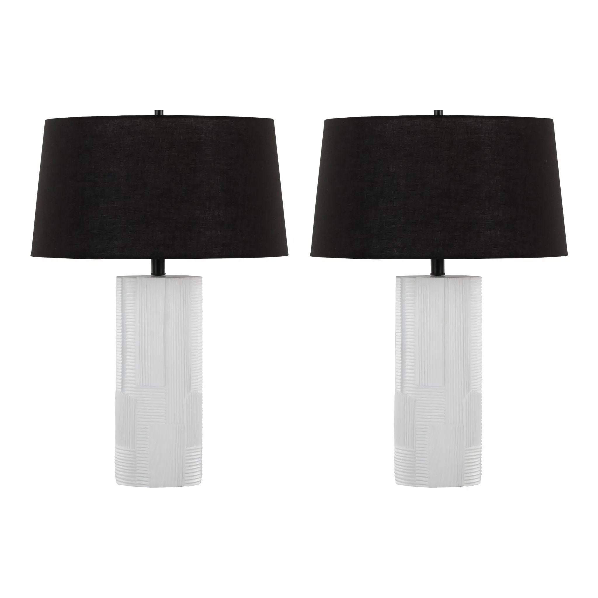 Petra - Contemporary Table Lamp (Set of 2) - Cream / Black by HouseOfZazla