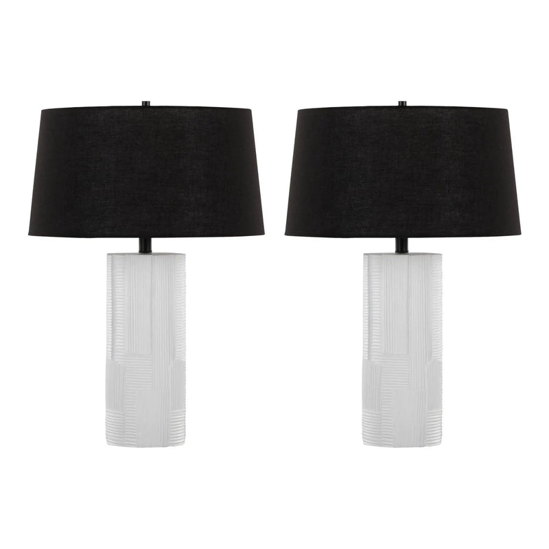 Petra - Contemporary Table Lamp (Set of 2) - Cream / Black by HouseOfZazla