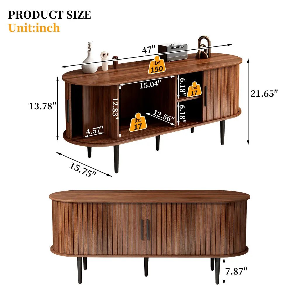 47" Modern TV Console Table with Storage Compartment by HouseOfZazla