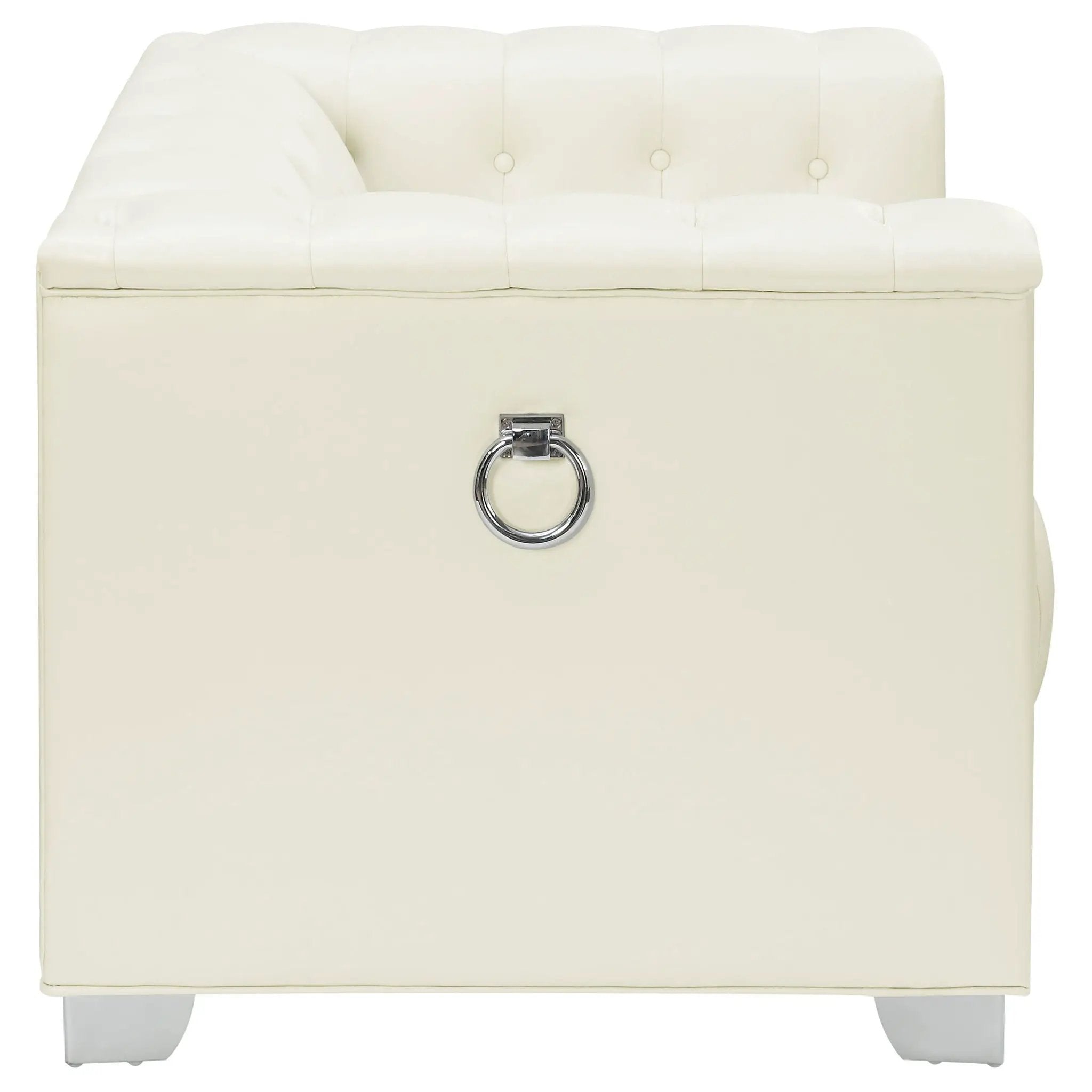 Earline - Upholstered Track Arm Accent Chair - White
