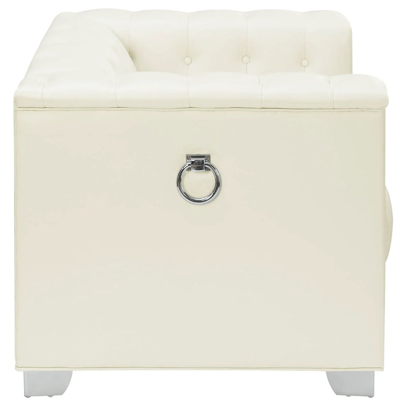 Earline - Upholstered Track Arm Accent Chair - White