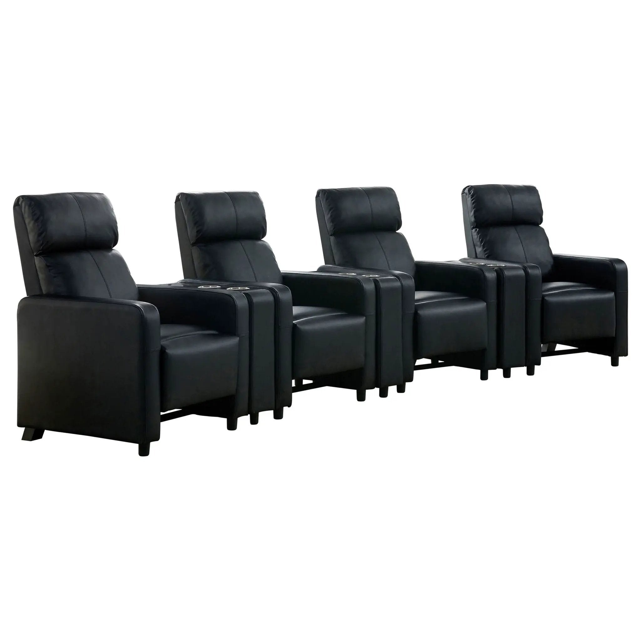 Toohey Upholstered Tufted Recliner Living Room Set Black by Unique Piece Furniture