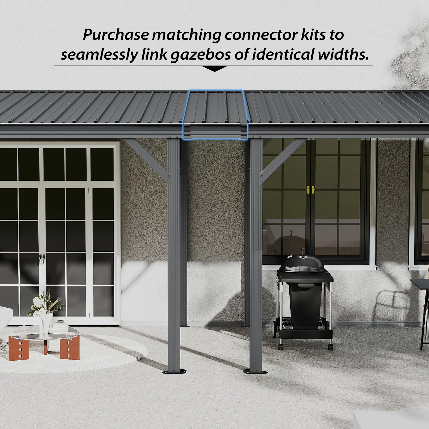 Gazebo Connector Kit for 10ft Width Wall-Mounted Gazebos by HouseOfZazla