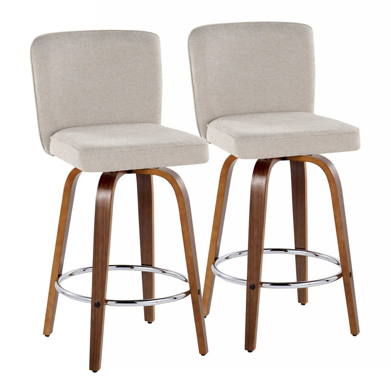 Henry - Contemporary Fixed Height Counter Stool With Swivel With Round Footrest (Set of 2) by Unique Piece Furniture