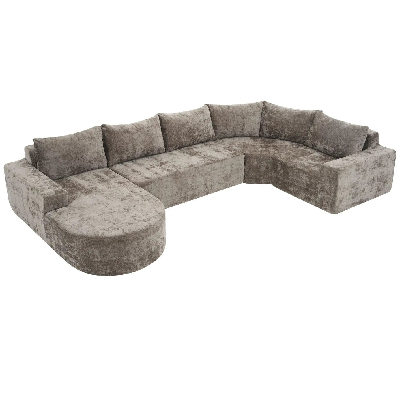 U-Shaped Oversized Modular Cloud Sectional Sofa With Deep Seat For Living Room by HouseOfZazla