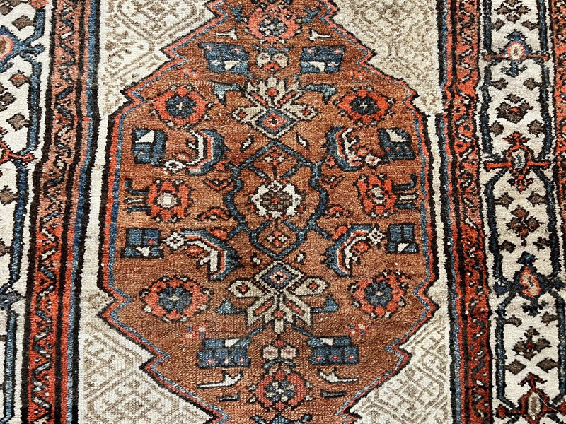 Rare Persian Tribal Runner Rug 3.5 x 10, Sarab Serab Kalegy Carpet, Antique 1920s Collectible Geometric Medallion Oriental Wool Runner, Hand Knotted, Camel Hair Color by Jewel Rugs