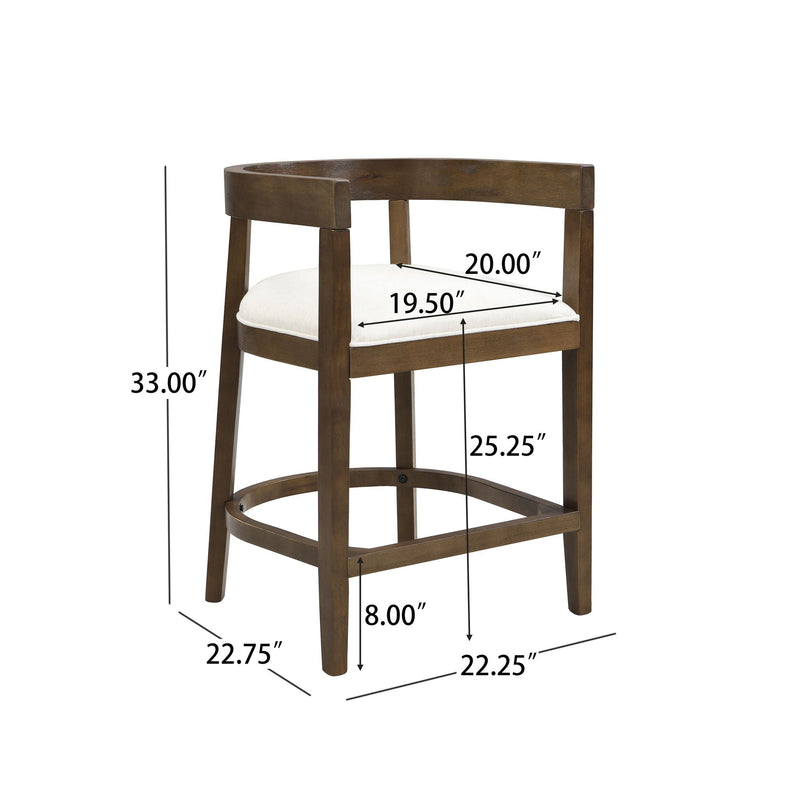 Modern Rubberwood Counter Stool Set With Upholstered Seats by HouseOfZazla