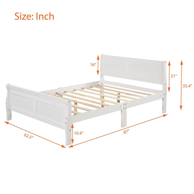 Platform Bed Frame Mattress Foundation Sleigh Bed With Headboard / Footboard / Wood Slat Suppor by HouseOfZazla