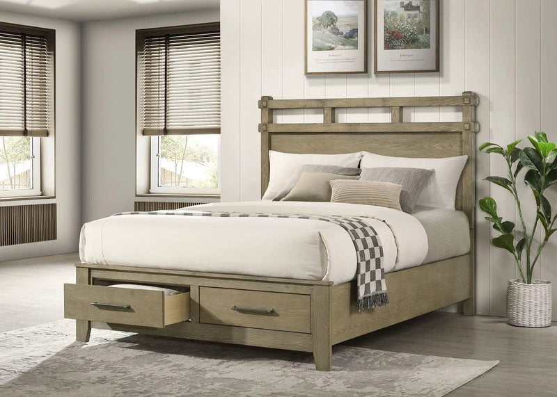 Hazlewood 59-inch Eastern King Storage Bed Vineyard Oak by Unique Piece Furniture