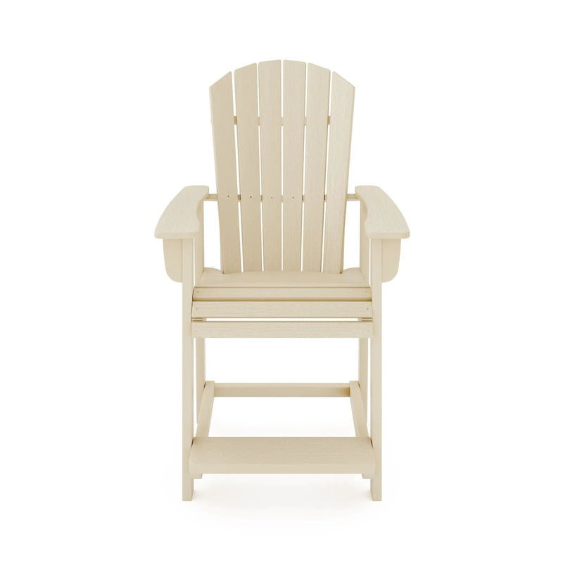 Adirondack Style Counter Chair Stylish HDPE Poly Lumber For Dining, Patio, And Garden Comfort by Unique Piece Furniture